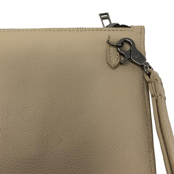 Botkier Woman's Chelsea Leather Clutch‎ Wristlet Taupe Tan Detachable Large - Picture 7 of 14